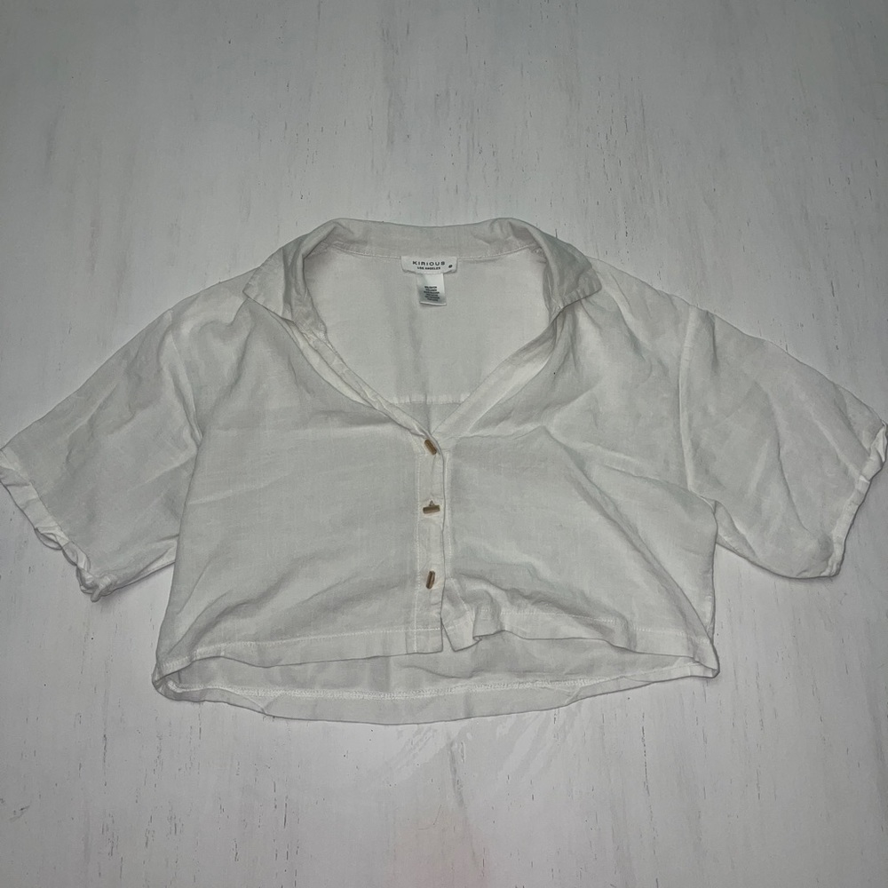 Crop top with gold buttons